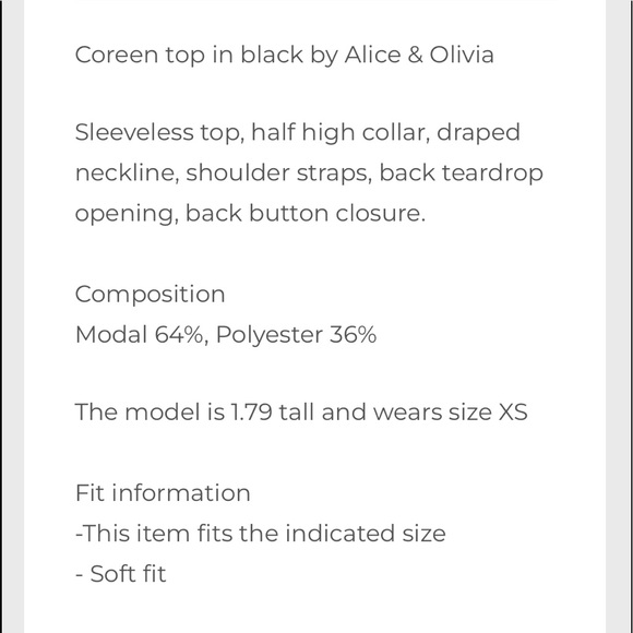 NWT Alice + Olivia Coreen top - Picture 5 of 5